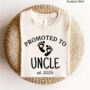 Camiseta Promocionado al tío / invitación de embarazo blanc