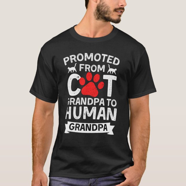 Camiseta Promocionado Del Abuelo Del Gato Al Abuelo Humano (Anverso)