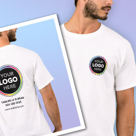 Camiseta promocional con logotipo en el frente y e