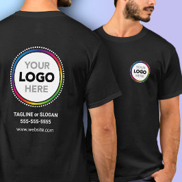 Camiseta promocional con logotipo en el frente y e