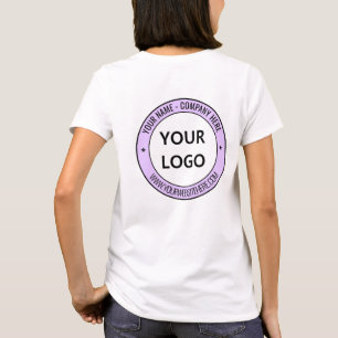 Camiseta promocional de información de logotipos d