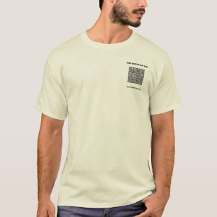 Camiseta promocional de negocio con código QR y te