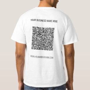Camiseta promocional de negocios con código QR y t