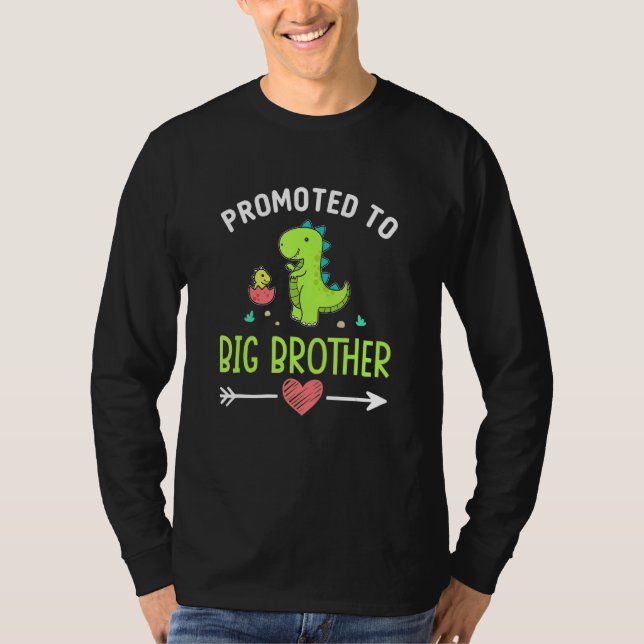Camiseta Promoted To Big Brother 2023 Dinosaur Boys Sibling (Anverso)