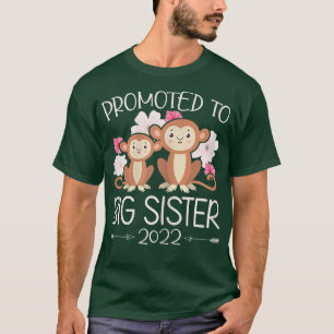 Camiseta Promoted To Big Sister 2022 Monkey Big Sis