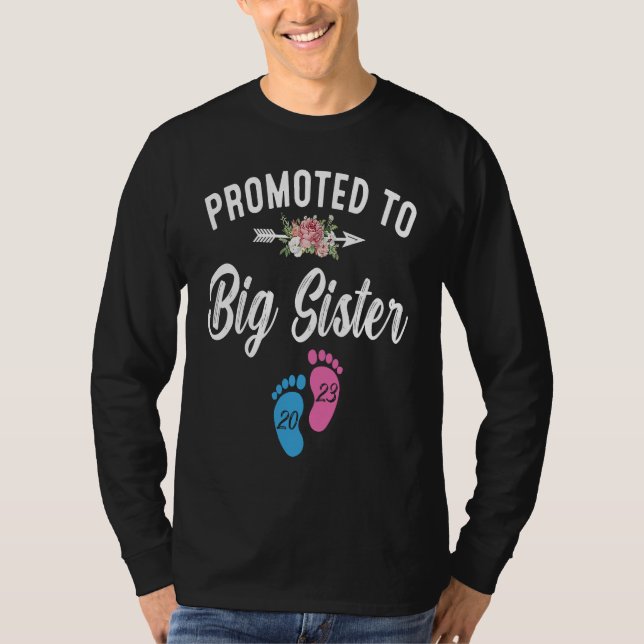 Camiseta Promoted To Big Sister 2023 Pregnancy Announcement (Anverso)