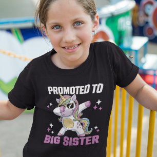 Camiseta Promoted to Big Sister Unicorn Dab