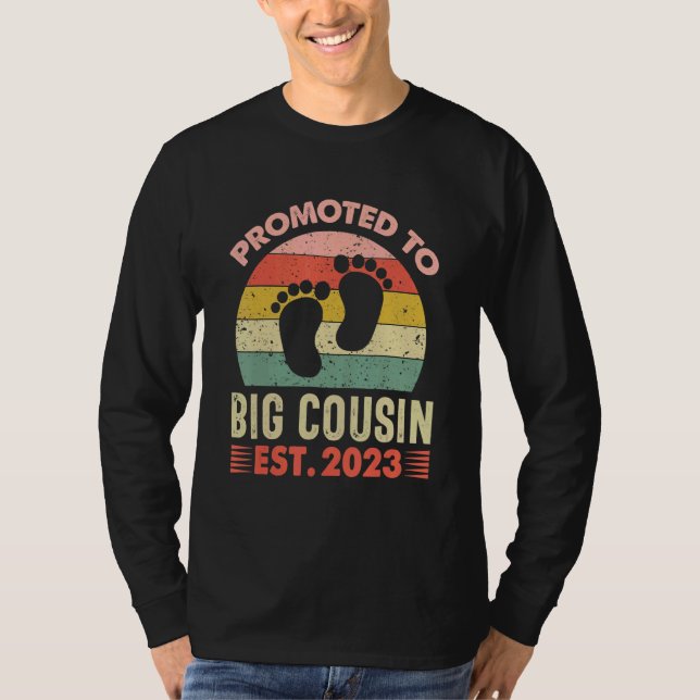 Camiseta Promoted To Cousin 2023 Cute Going To Be A Big Cou (Anverso)