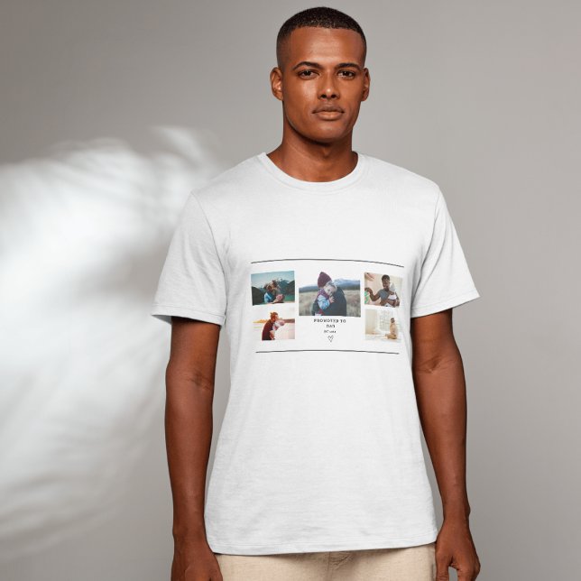 Camiseta Promoted to Dad Photo Collage – Personalized (Subido por el creador)