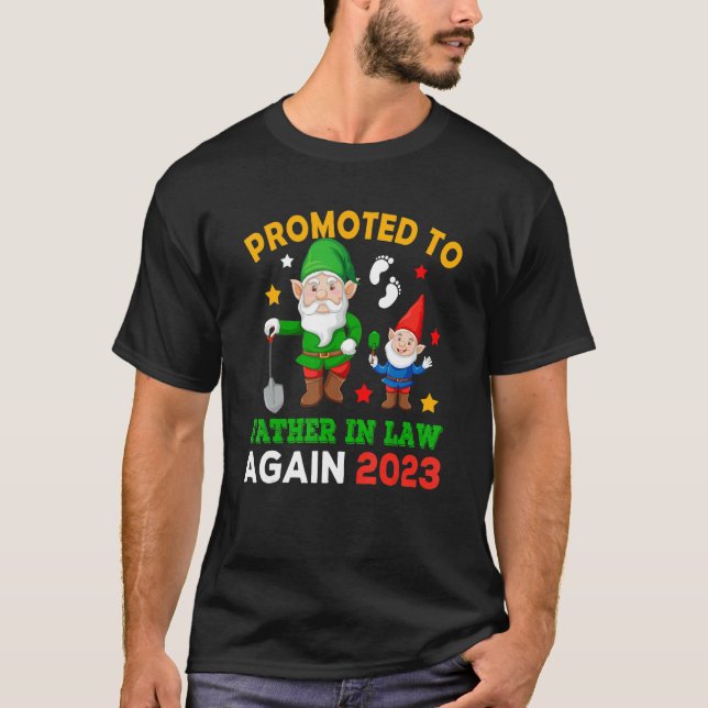 Camiseta Promoted To Father In Law Again 2023 Two Gnomes Pr (Anverso)