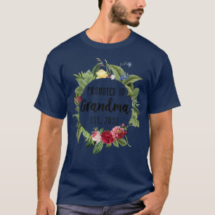 Camiseta Promoted to Grandma Est 2022 Women Flower First Ti