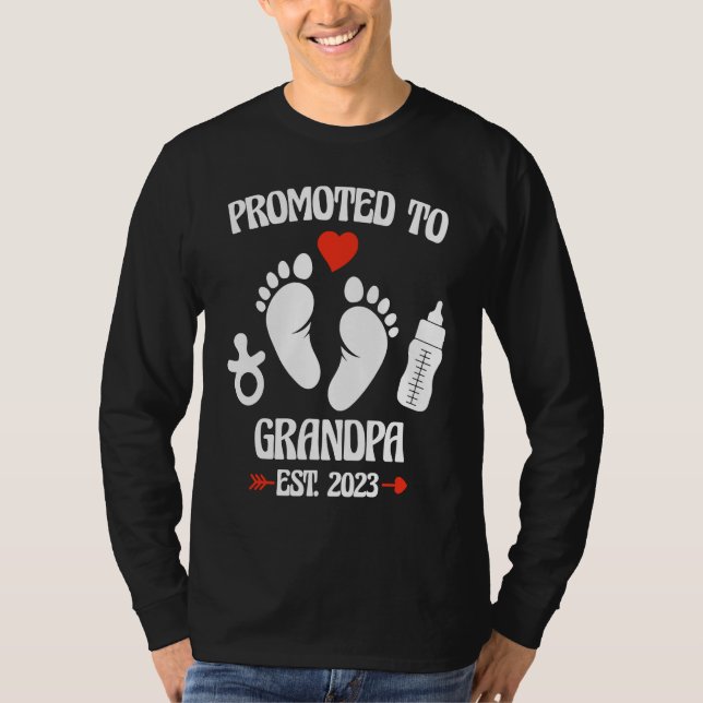 Camiseta Promoted To Grandpa 2023 First Time New Grandpa Pr (Anverso)
