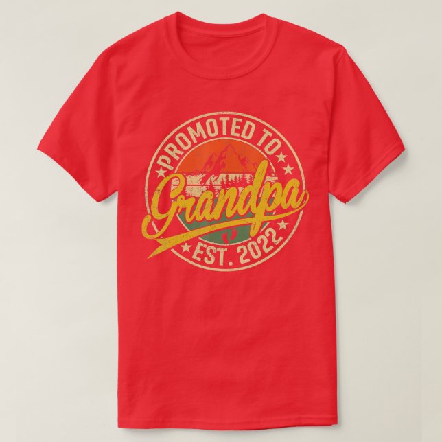 Camiseta Promoted To Grandpa Est 2022 Retro New Grandpa Fir (Diseño del anverso)