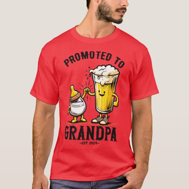Camiseta Promoted To Grandpa Est 2024 (Anverso)