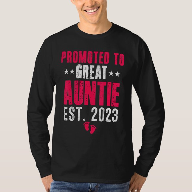 Camiseta Promoted To Great Auntie 2023 Pregnancy Announceme (Anverso)