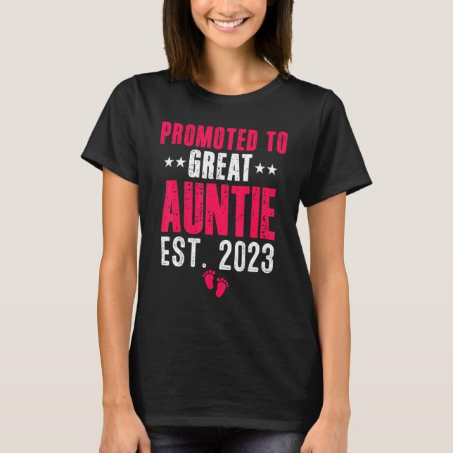 Camiseta Promoted To Great Auntie 2023 Pregnancy Announceme (Anverso)