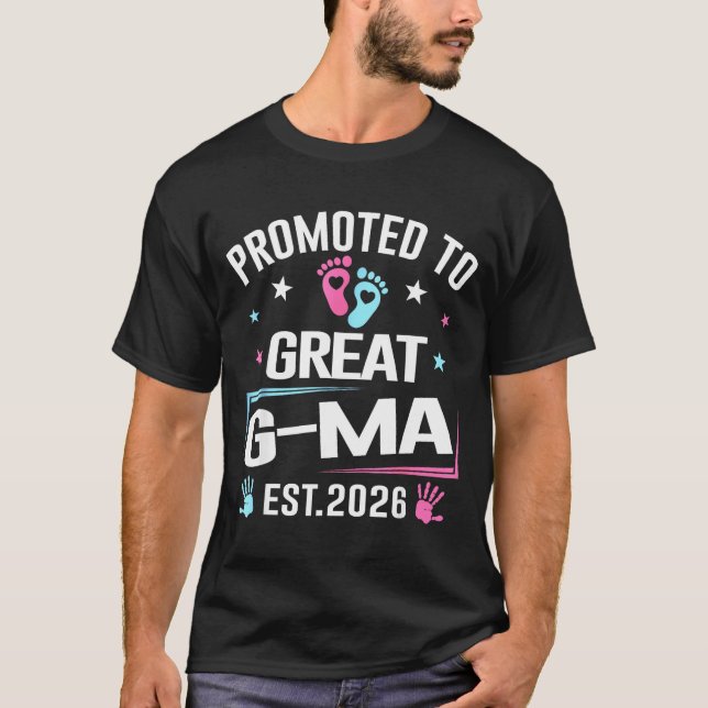 Camiseta Promoted To Great G-ma Est 2026 Pregnancy Announce (Anverso)