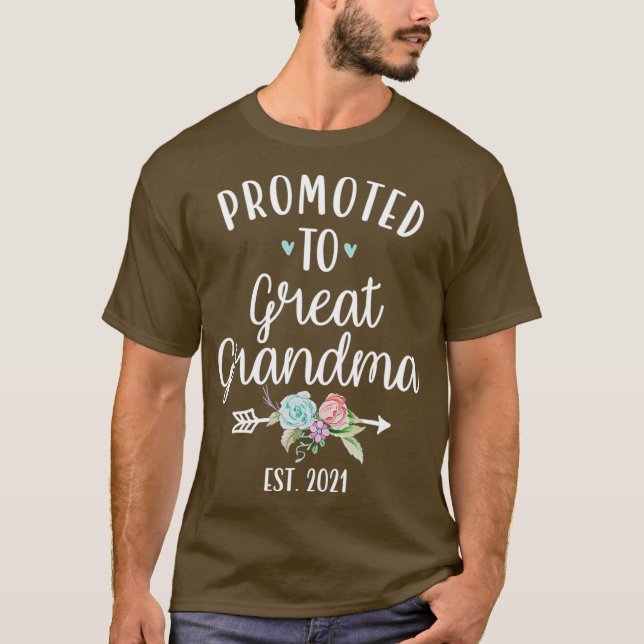 Camiseta Promoted To Great Grandma 2021 Pregnancy Reveal (Anverso)