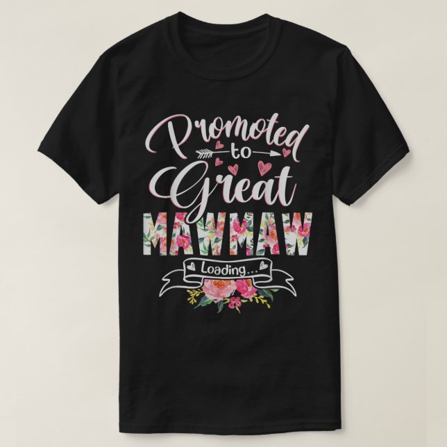 Camiseta Promoted to Great Mawmaw Est 2022 Floral First Tim (Diseño del anverso)