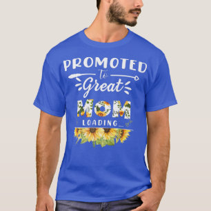 Camiseta Promoted to Great Mom Est 2022 Floral First Time G