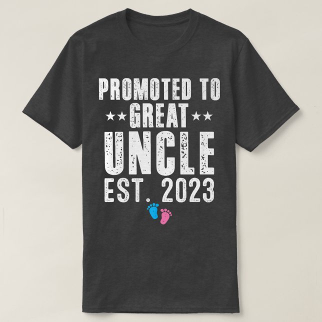 Camiseta Promoted To Great Uncle 2023 Pregnancy Reveal Pink (Diseño del anverso)