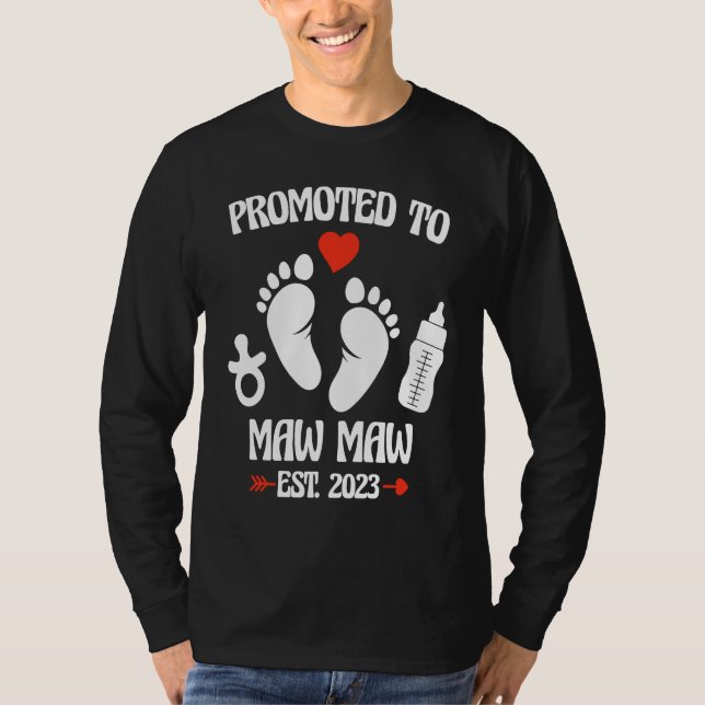 Camiseta Promoted To Maw Maw 2023 First Time New Grandma Pr (Anverso)