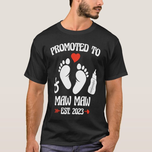 Camiseta Promoted To Maw Maw 2023 First Time New Grandma Pr (Anverso)