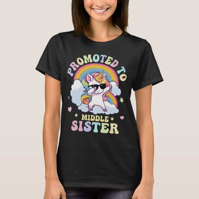 Camiseta Promoted To Middle Sister Unicorn (Anverso)