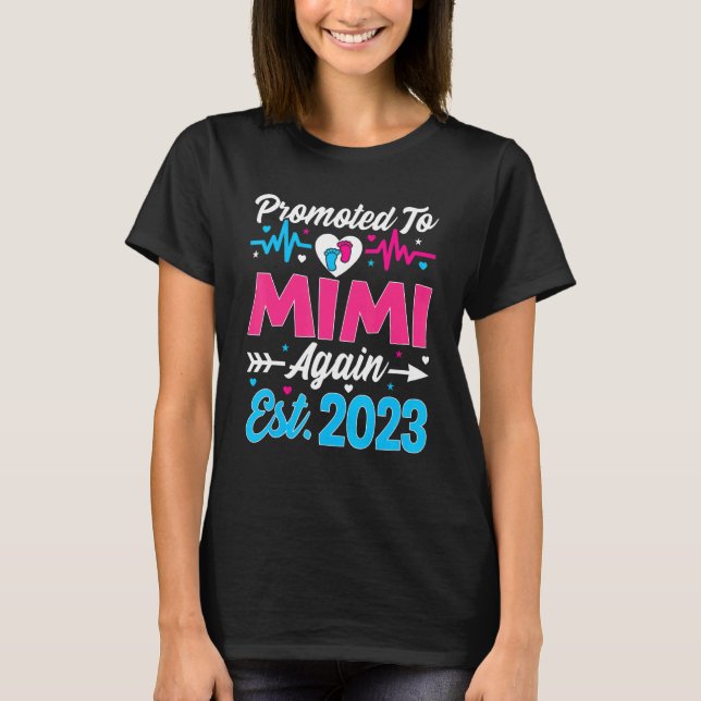 Camiseta Promoted To Mimi Again 2023 Soon To Be Mom Pregnan (Anverso)