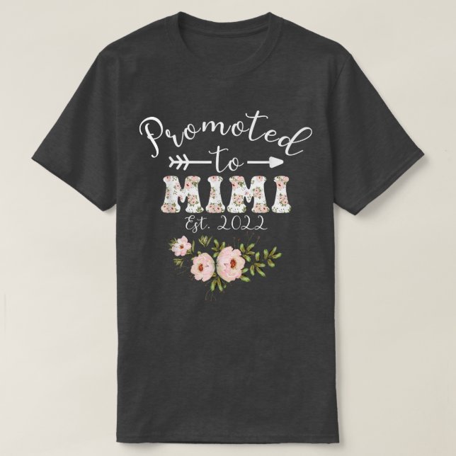 Camiseta Promoted To Mimi Est 2022 Women Floral First Time  (Diseño del anverso)