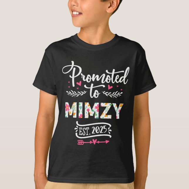 Camiseta Promoted To Mimzy 2025 Cute Pregnancy Announcement (Anverso)
