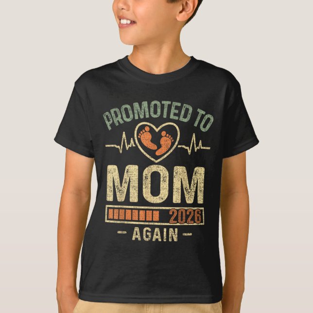 Camiseta Promoted To Mom Again 2026 Expecting Baby Soon To  (Anverso)
