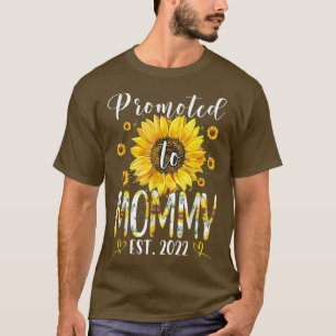 Camiseta Promoted To Mommy EST 2022 Sunflower New Mother's