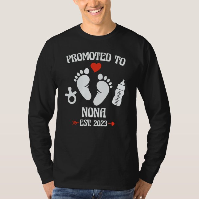 Camiseta Promoted To Nona 2023 First Time New Grandma Pregn (Anverso)