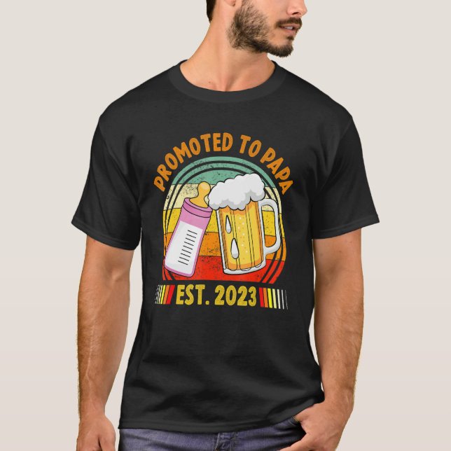 Camiseta Promoted To Papa 2023 Pregnancy Soon To Be 2023 (Anverso)