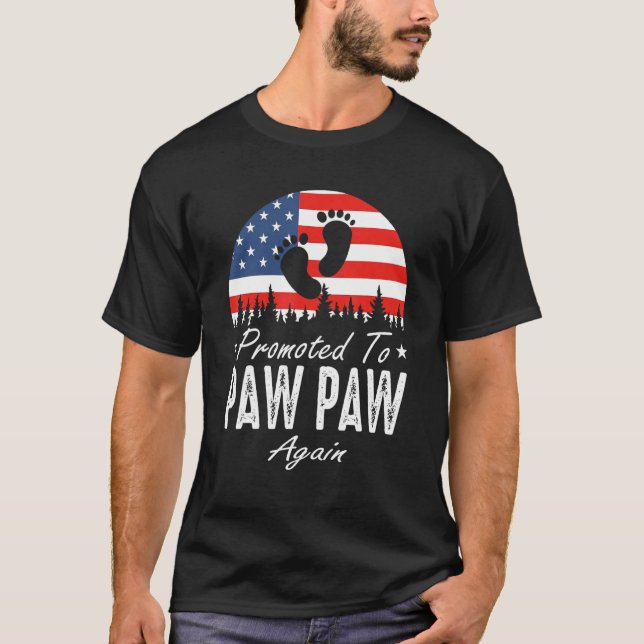 Camiseta Promoted To Paw Paw Again 2024 US Flag Father's Da (Anverso)
