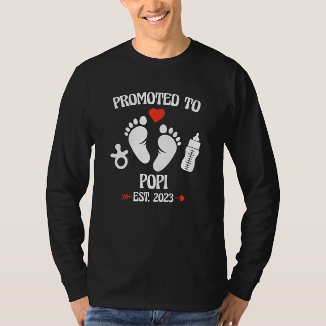 Camiseta Promoted To Popi 2023 First Time New Grandpa Pregn (Anverso)