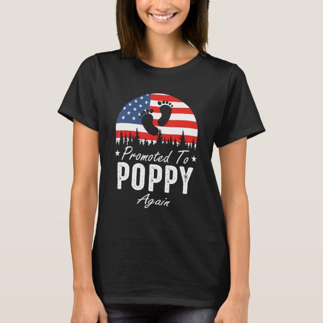 Camiseta Promoted To Poppy Again 2024 US Flag Father's Day (Anverso)