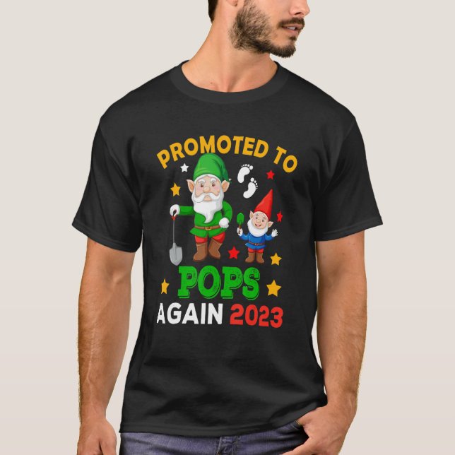 Camiseta Promoted To Pops Again 2023 Two Funny Gnomes Pregn (Anverso)