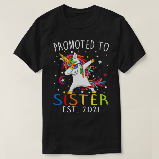 Camiseta Promoted To Sister Est 2021 Unicorn  (Diseño del anverso)