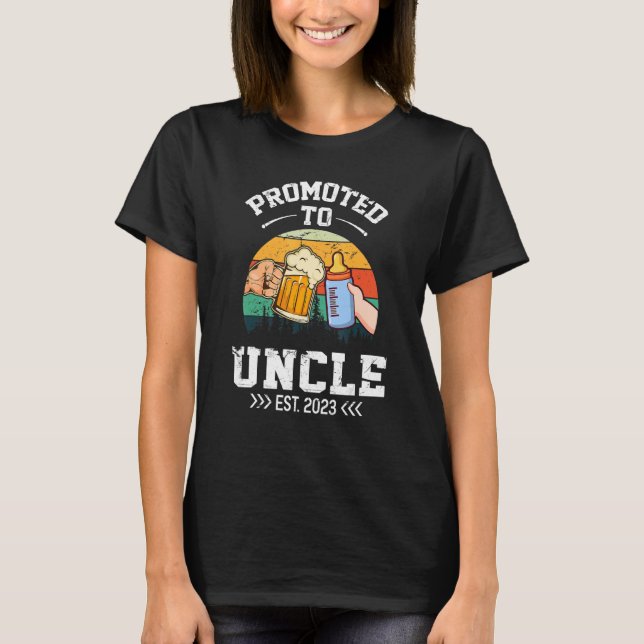 Camiseta Promoted To Uncle 2023 First Time Uncle 2023 Retro (Anverso)