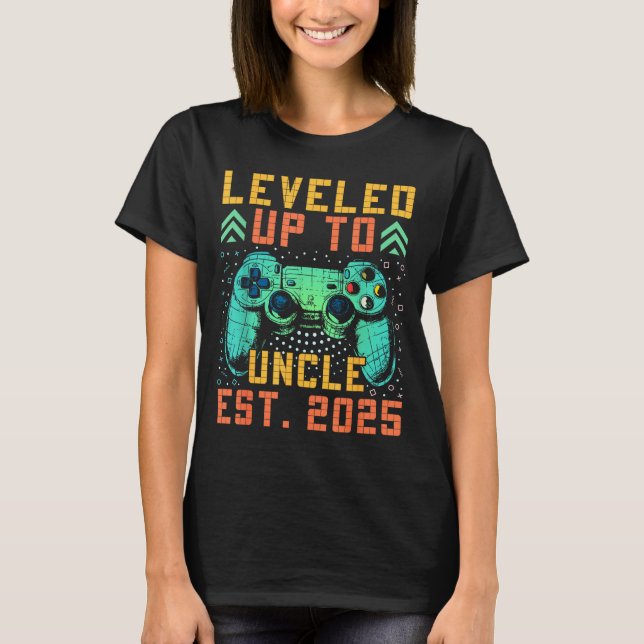 Camiseta Promoted To Uncle 2025 Leveled Up To Uncle Est 202 (Anverso)