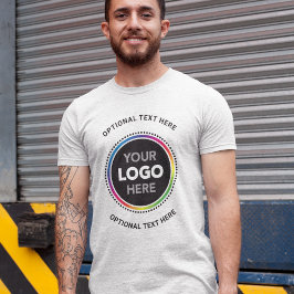 Camiseta Promotional Business Shirt. Logo and Curved Text