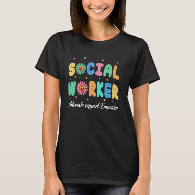 Camiseta Promover El Apoyo Y Empoderar Al Trabajo Social (Anverso)