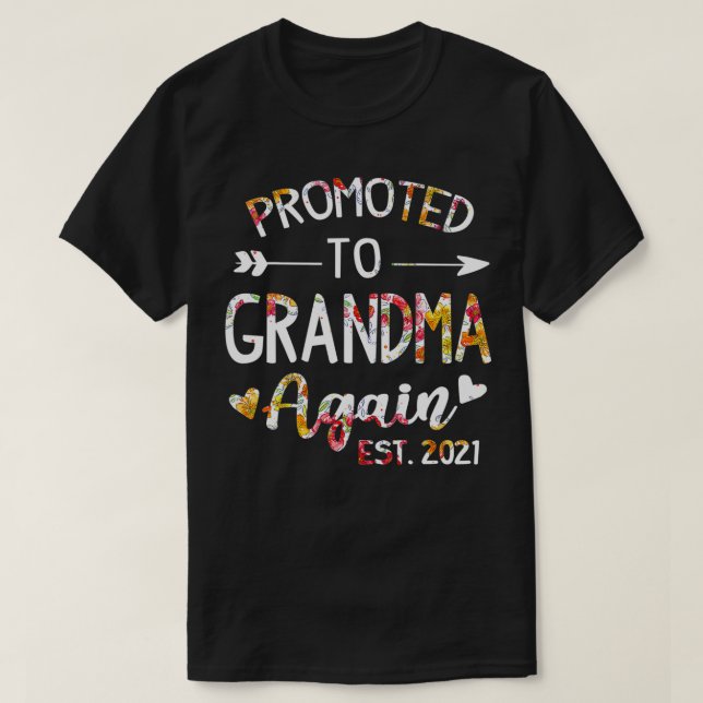 Camiseta Promovida a la abuela nuevamente Madres de Flores  (Diseño del anverso)