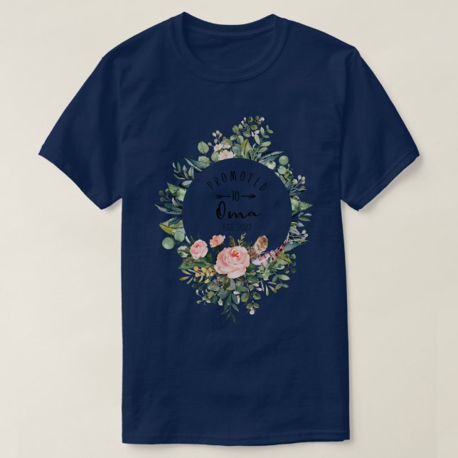 Camiseta Promovidas a Oma Est 2022 Mujeres Flores Primera V (Diseño del anverso)