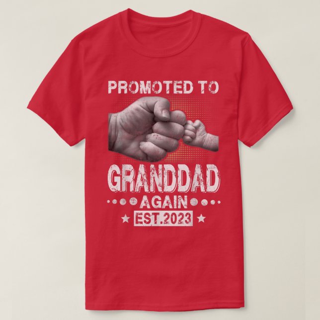 Camiseta Promovido A Abuelo De Nuevo A Est 2023 Embarazo An (Diseño del anverso)