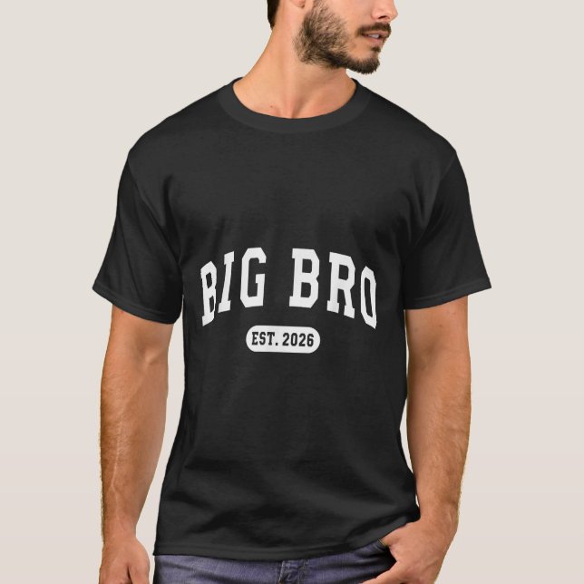 Camiseta Promovido A Big Bro Est 2026 New Brother Baby Anno (Anverso)