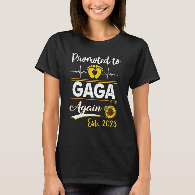Camiseta Promovido A Gaga De Nuevo 2023 Girasol Nueva Gaga  (Anverso)
