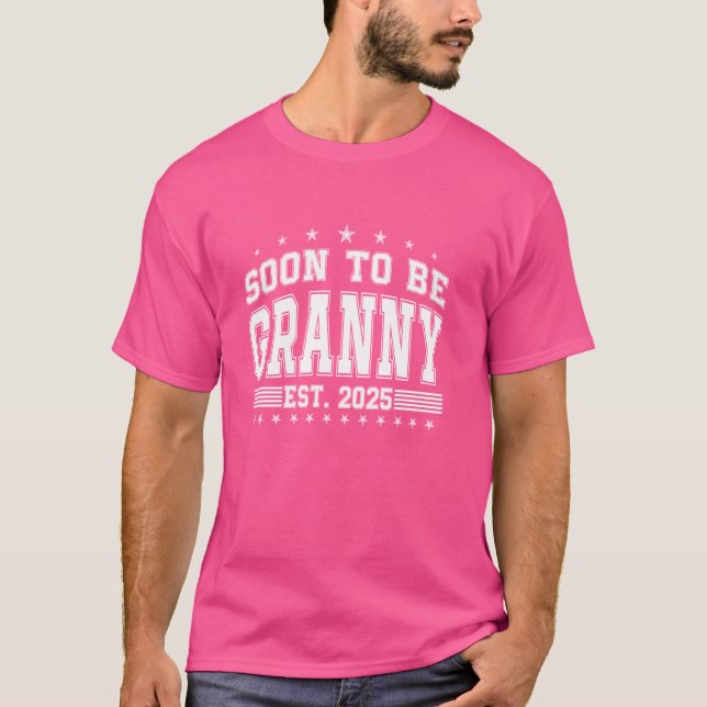 Camiseta Promovido A Granny Est 2025 Pronto Para Ser Abuela (Anverso)